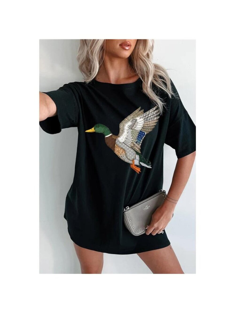 Flying Duck Graphic Round Neck T-Shirt